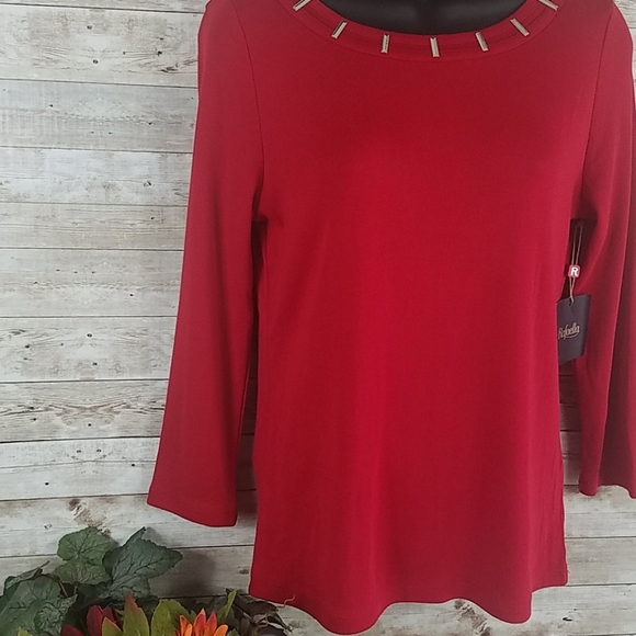NWT, Rafaella, 0001, Red pullover top, Sz XSP - Picture 10 of 10